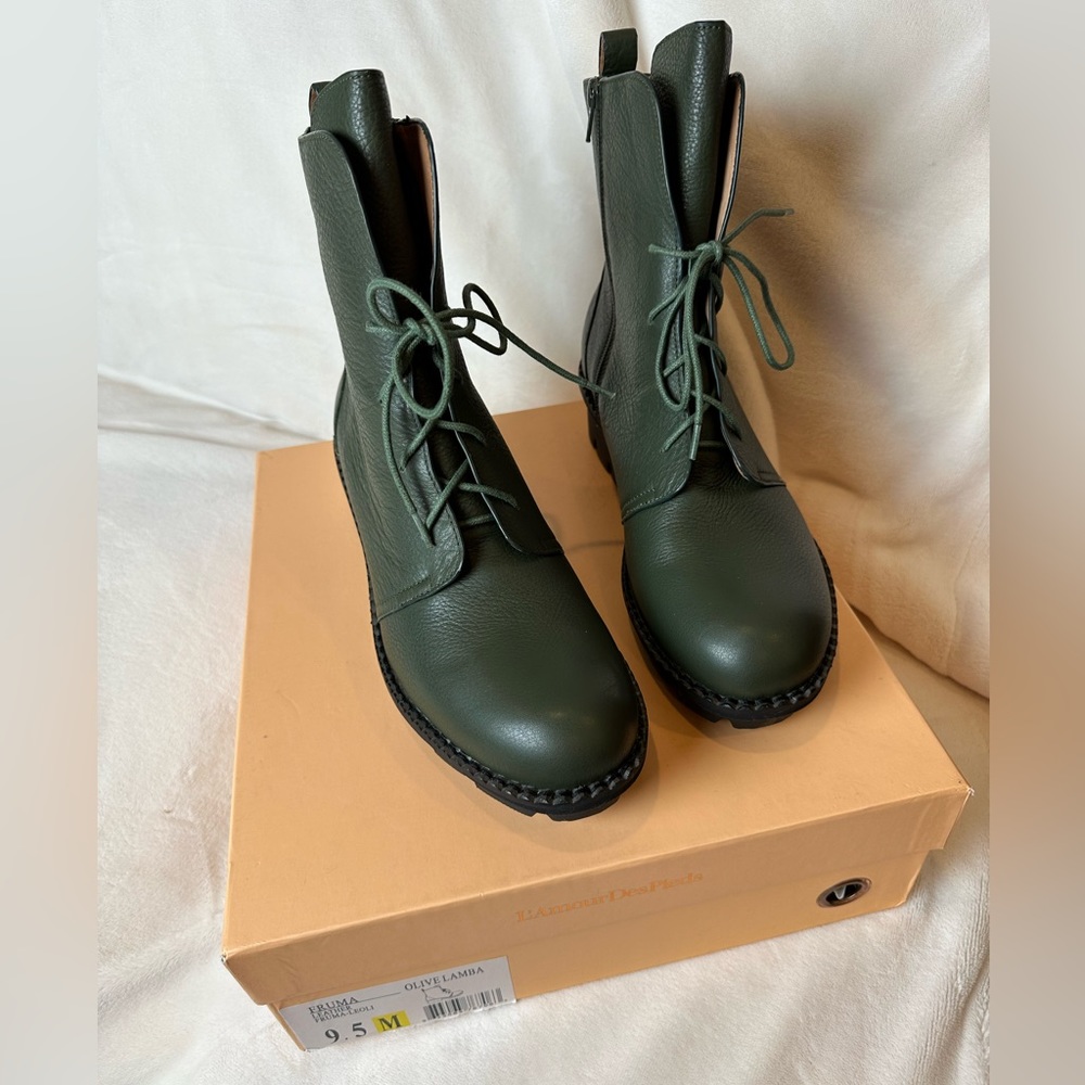 L’Amour Des Pieds Fruma Olive Sz 9.5